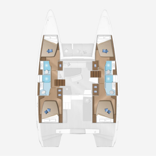 Lagoon 42 Floor Plan - 4 Cabins