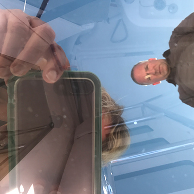 Inspecting the boats.